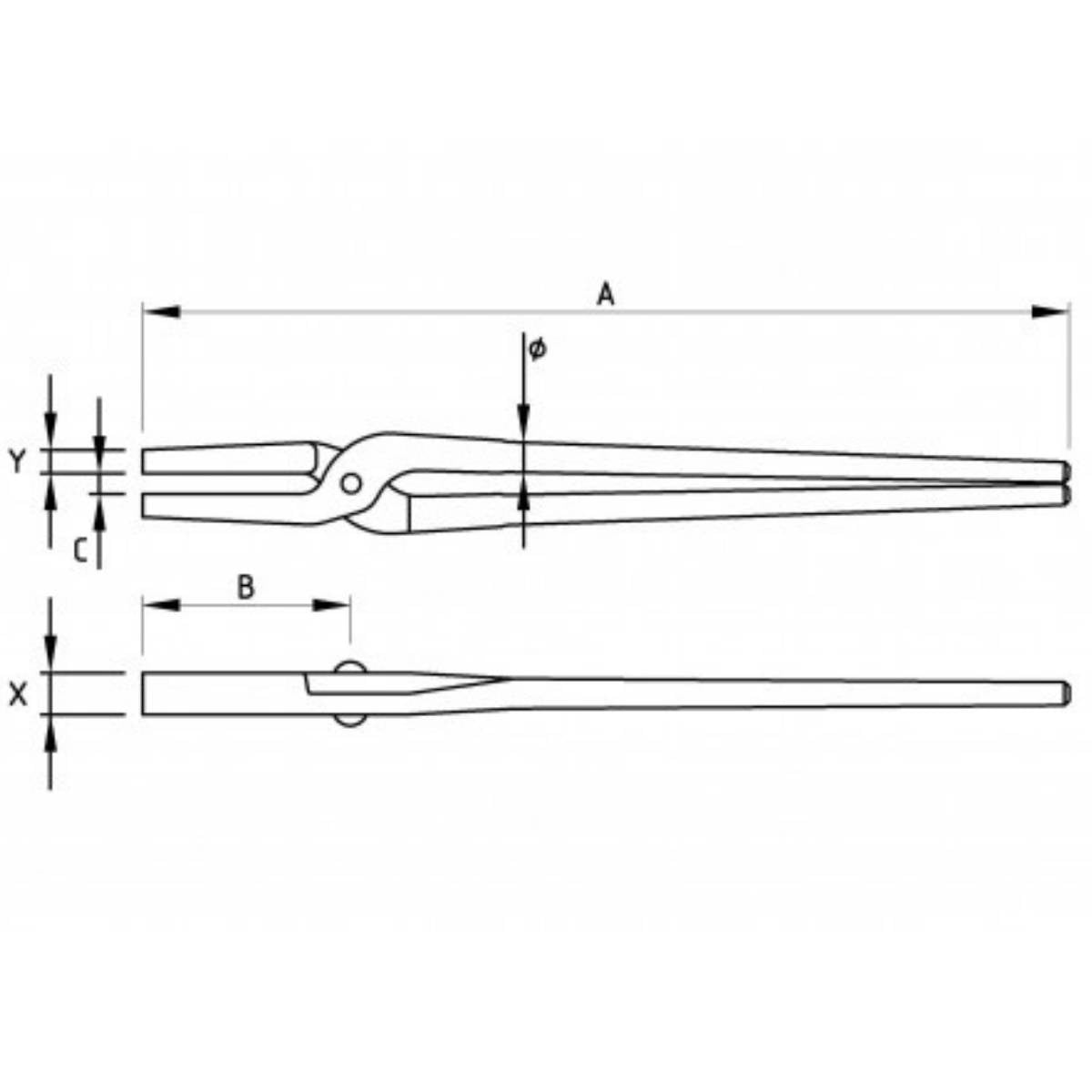 Tenaille de forge pour chaudronnier