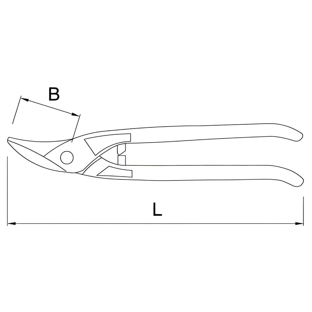Cisaille passe-franc bichantourneuse droite 280 mm