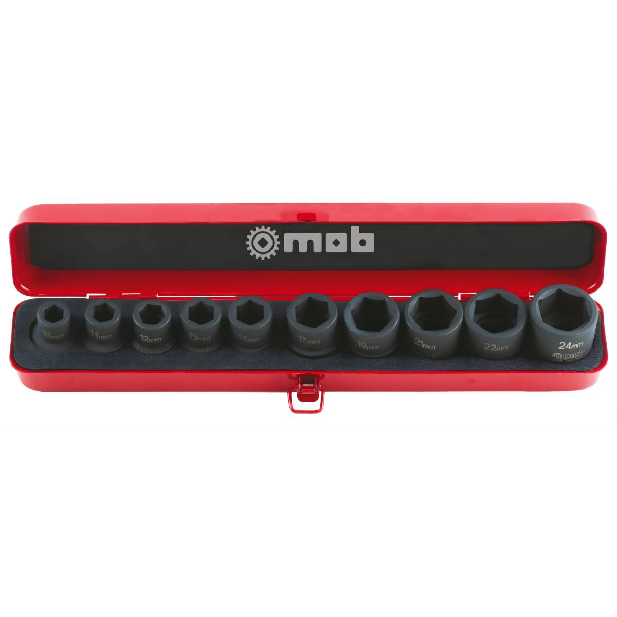 Coffret douilles impact 1/2” 10 pièces métallique