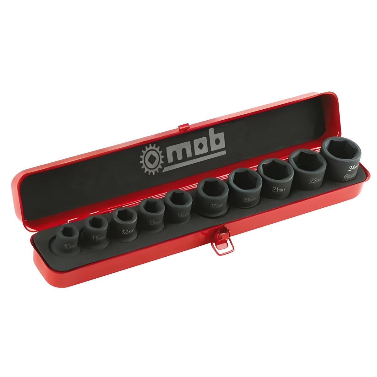 Coffret douilles impact 1/2” 10 pièces métallique