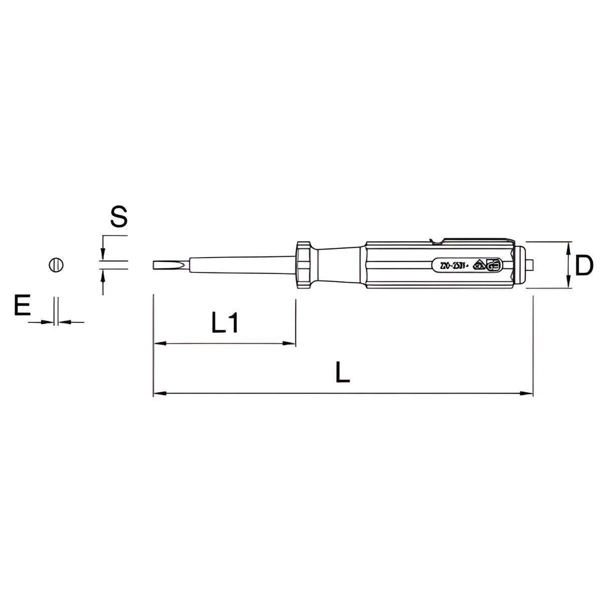 Tournevis testeur de tension isolé 1000 V sur carte