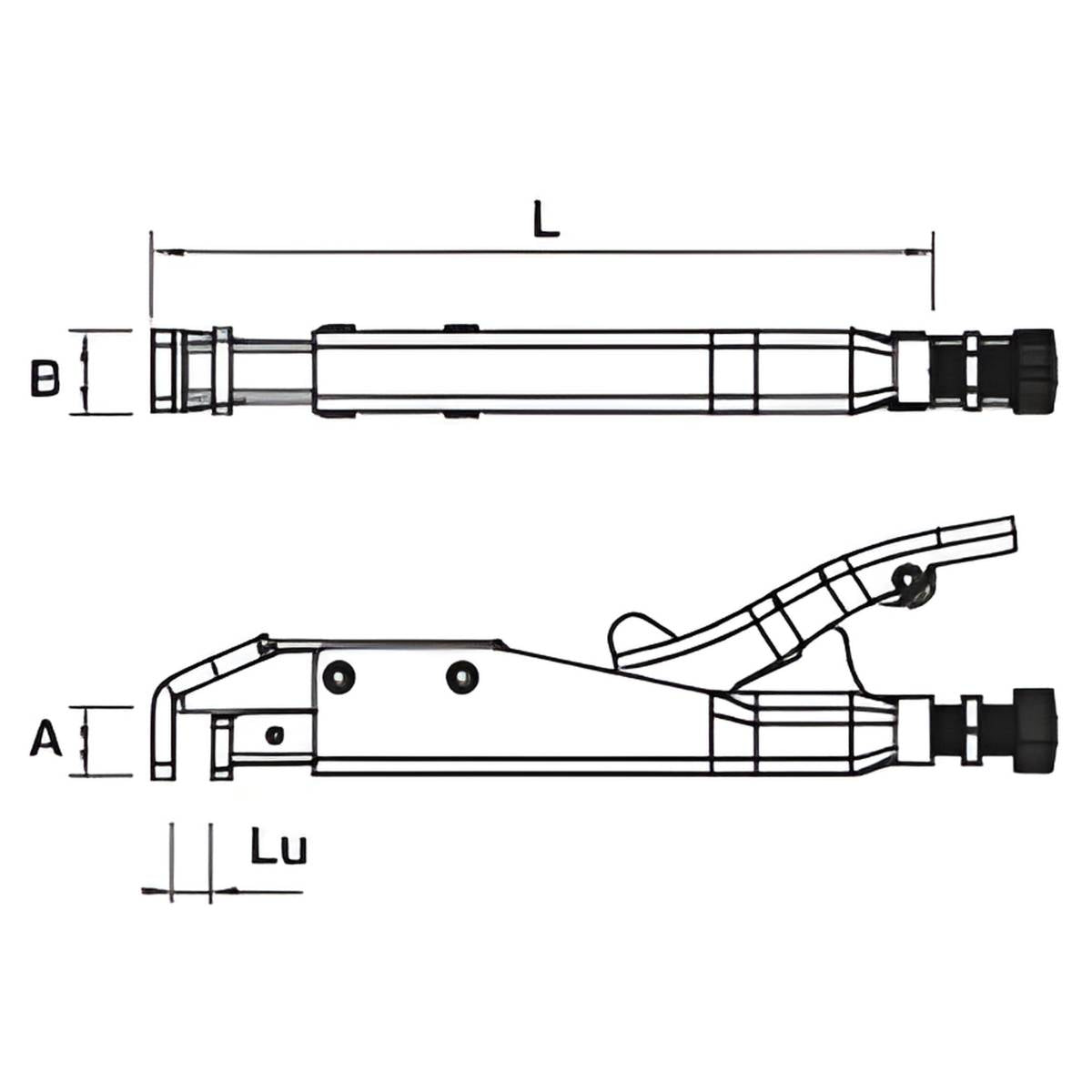 Pince étau axiale pour pièces superposées