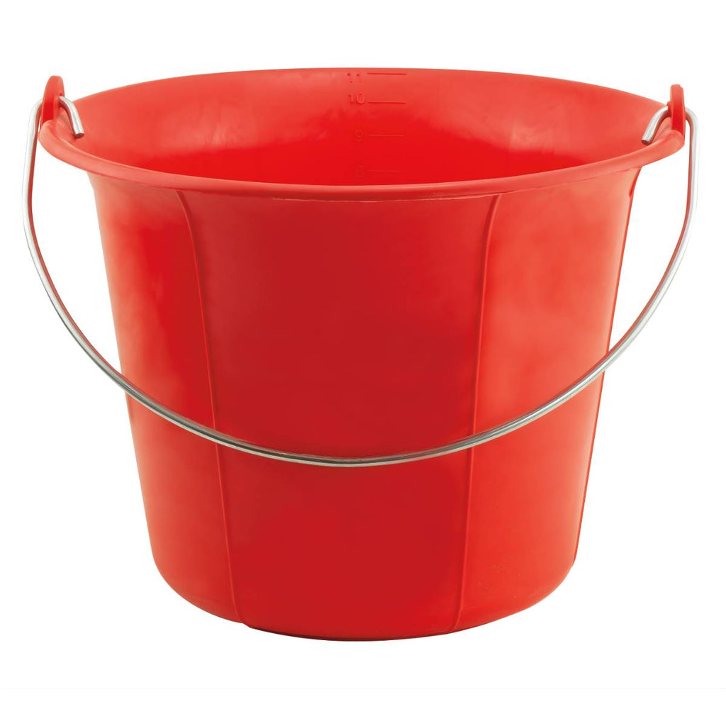 Seau de maçon plastique rouge vif X10