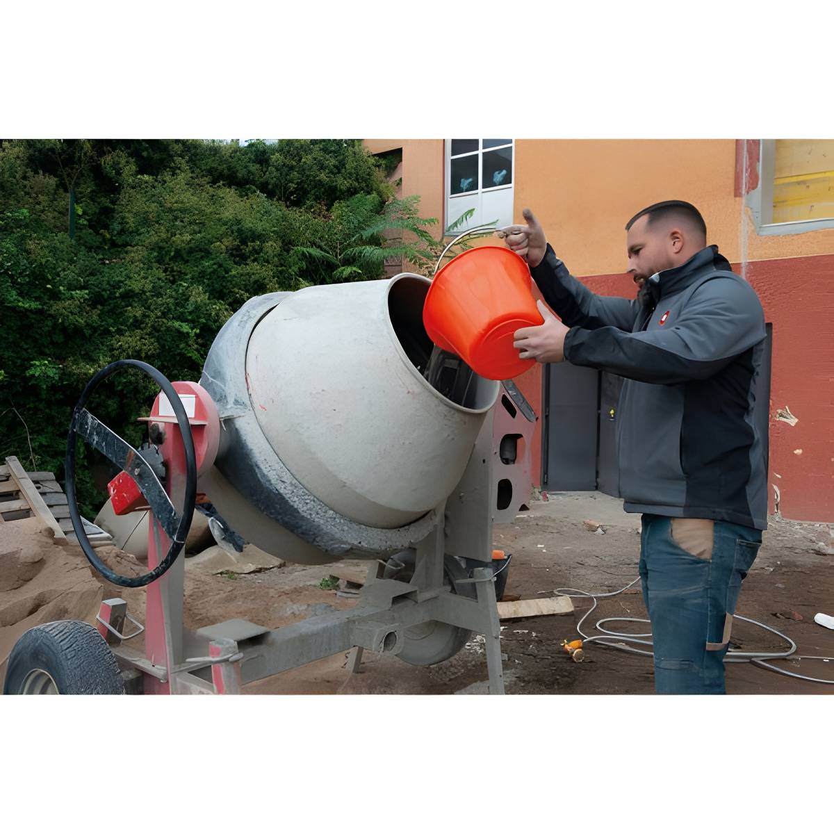 Seau de maçon plastique orange X10