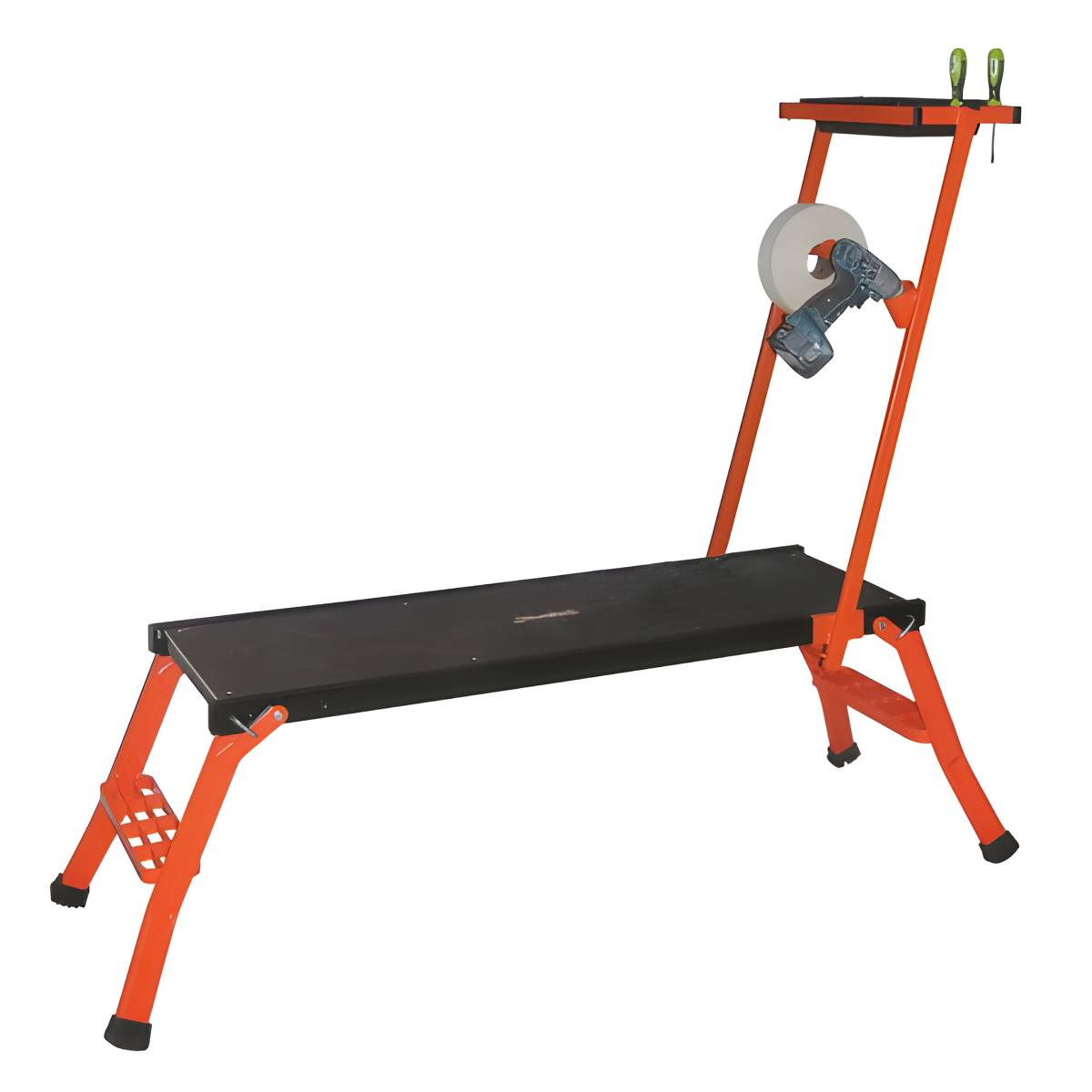Plateforme de travail aluminium avec porte-outils pliable