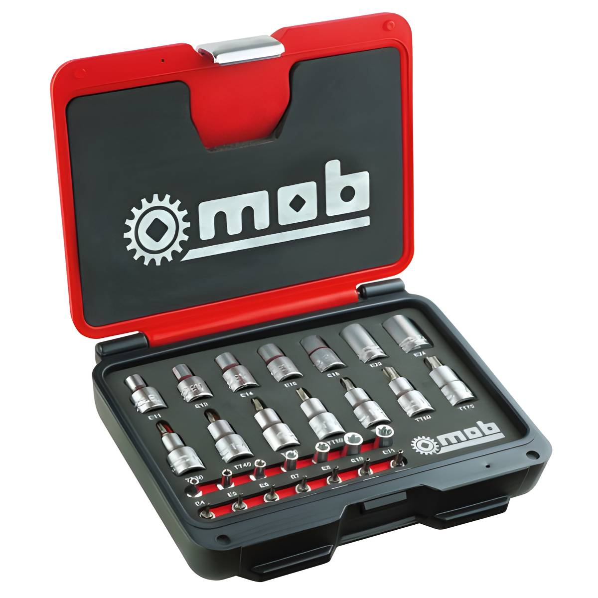 Coffret Tamper Torx 1/4”-1/2” 28 pièces plastique