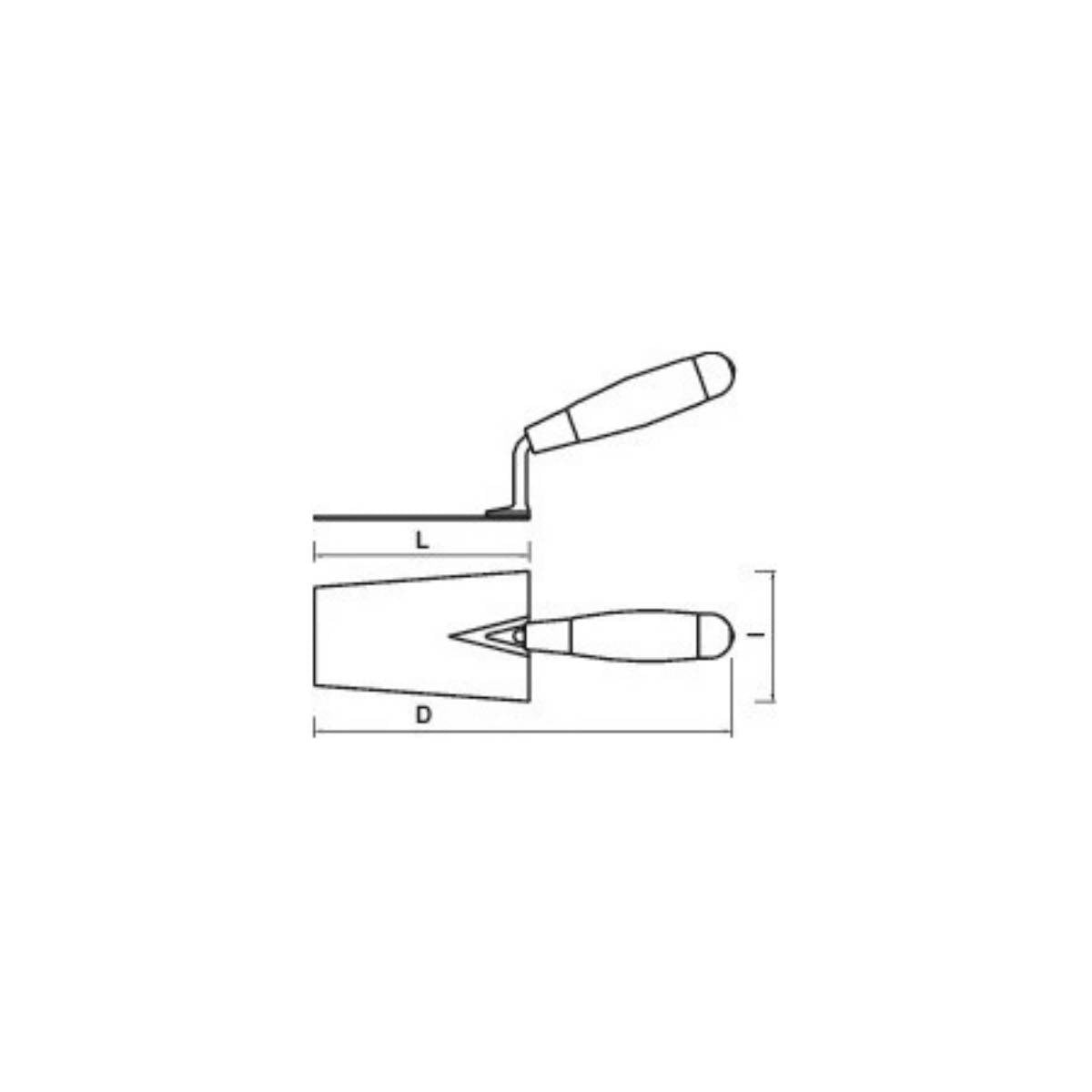 Truelle italienne carrée inox pour plâtrier