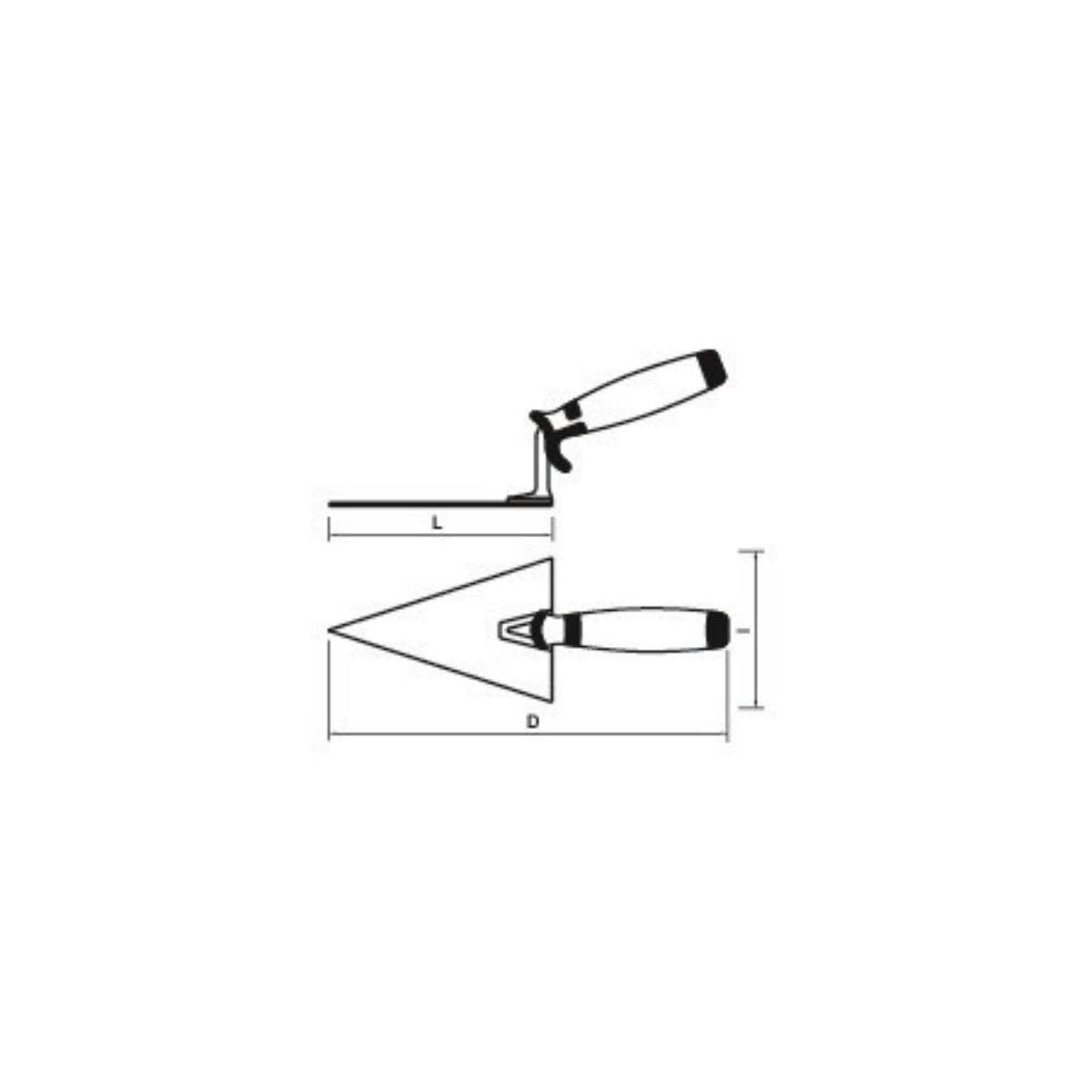 Truelle triangulaire bimatière pour maçon