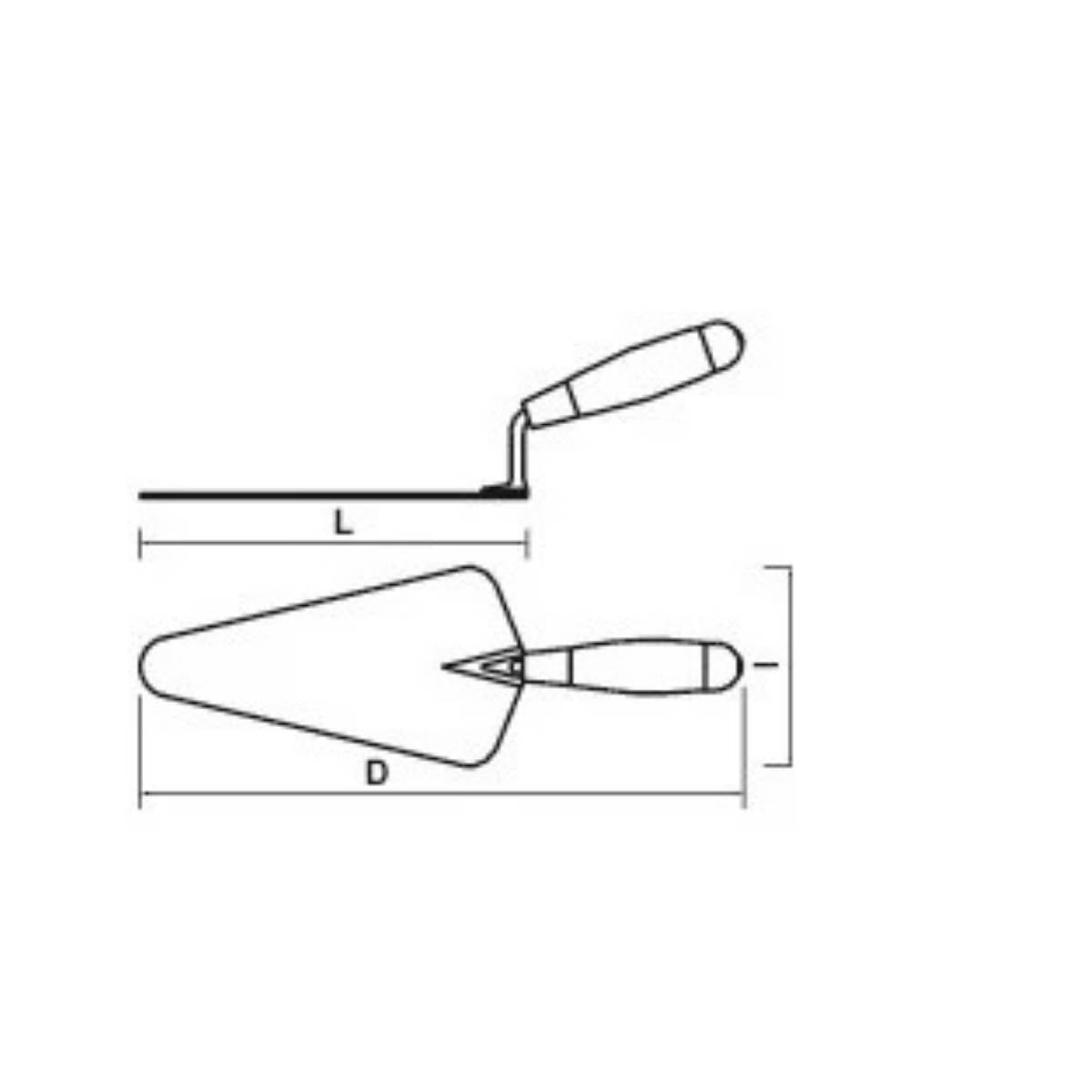 Truelle Sorby inox pour plâtrier