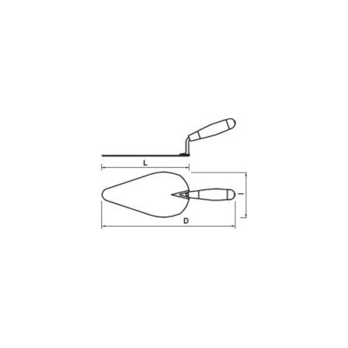 Truelle américaine ronde inox pour plâtrier