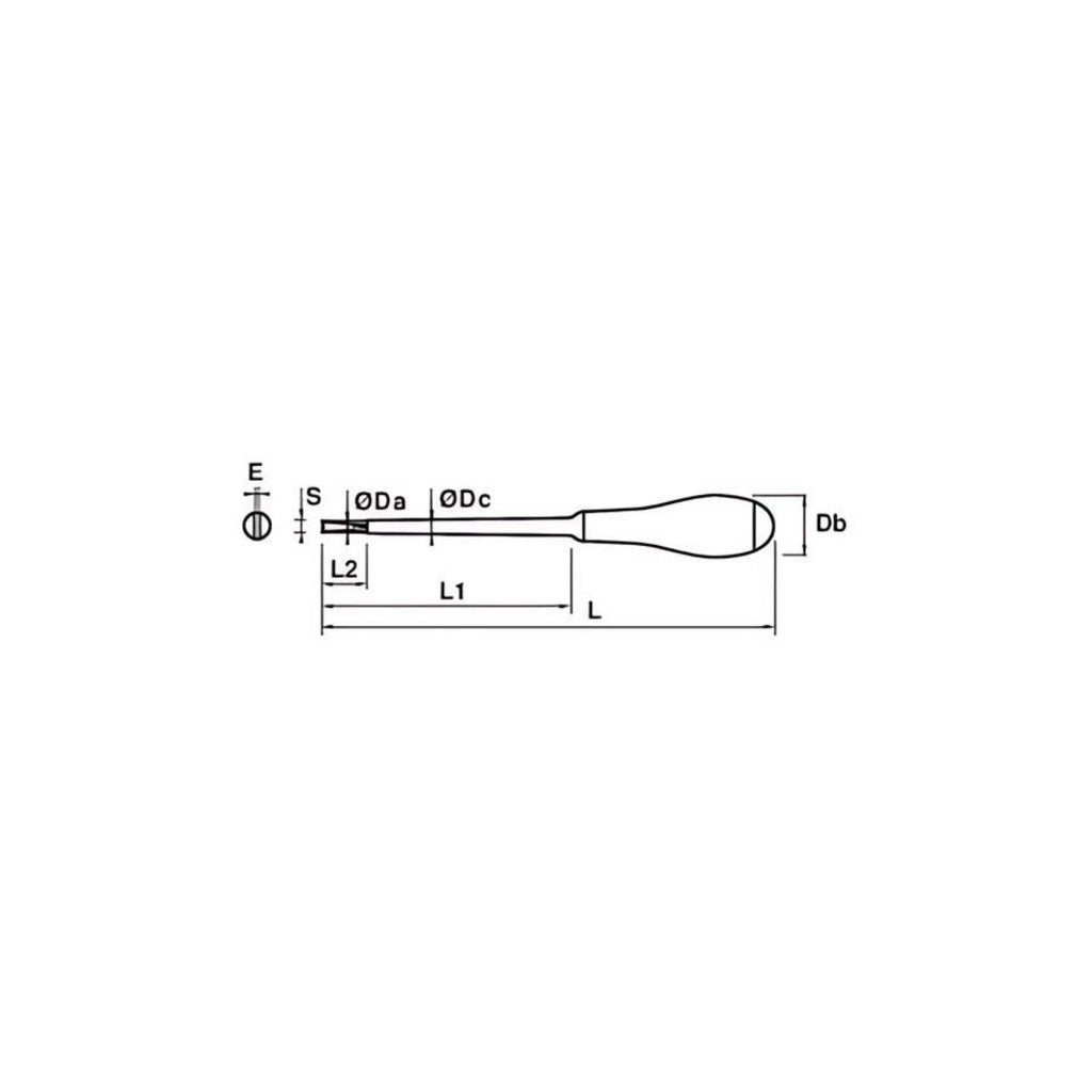 Tournevis fente électricien isolé 1000 V sur carte