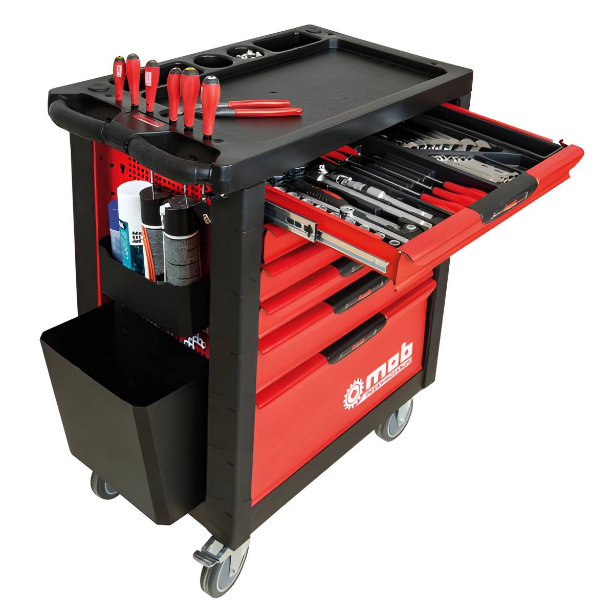 Servante Proliner 3 modules 7 tiroirs rouge