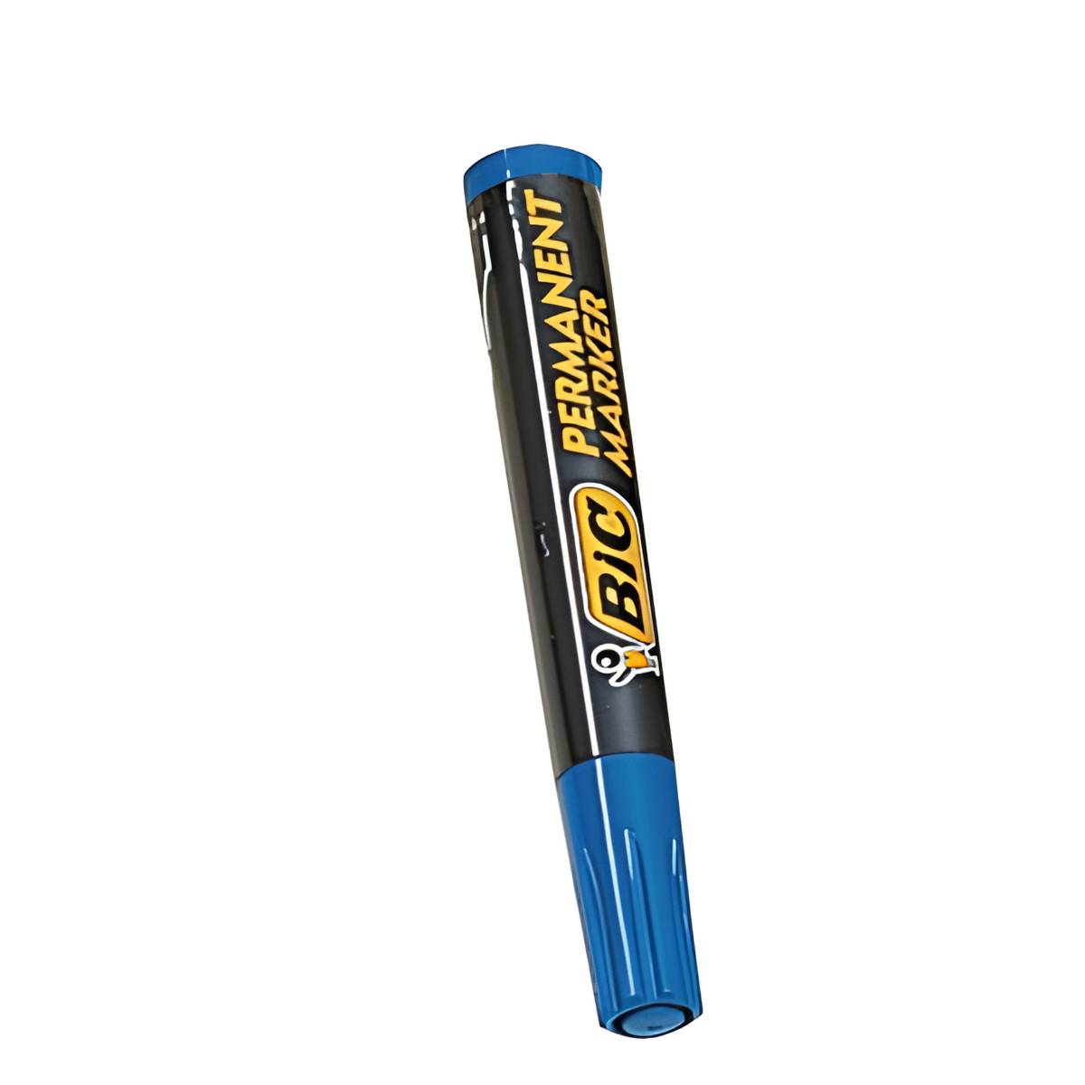 Marqueur indélébile Bic bleu corps plastique pointe biseautée