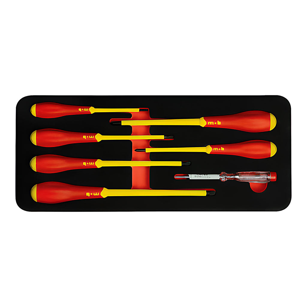 Module mousse 6 tournevis isolés 1000 V + testeur