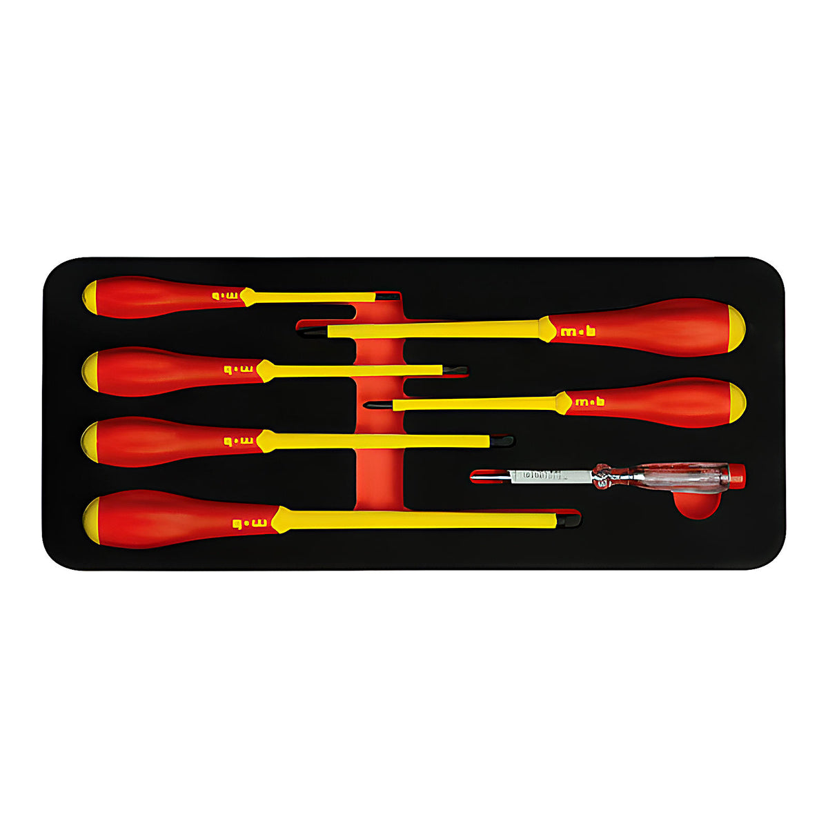 Module mousse 6 tournevis isolés 1000 V + testeur