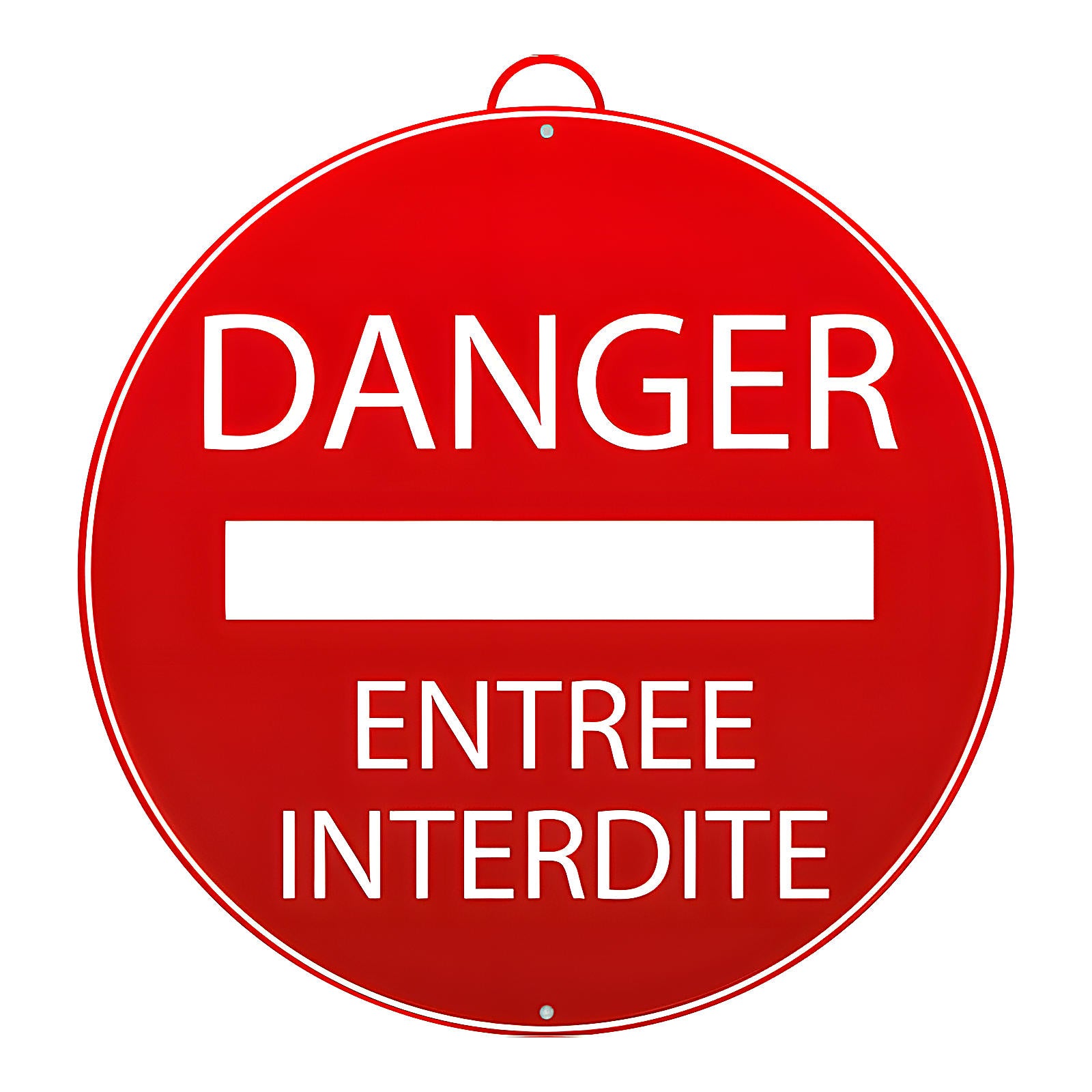 Panneau danger entrée interdite plastique