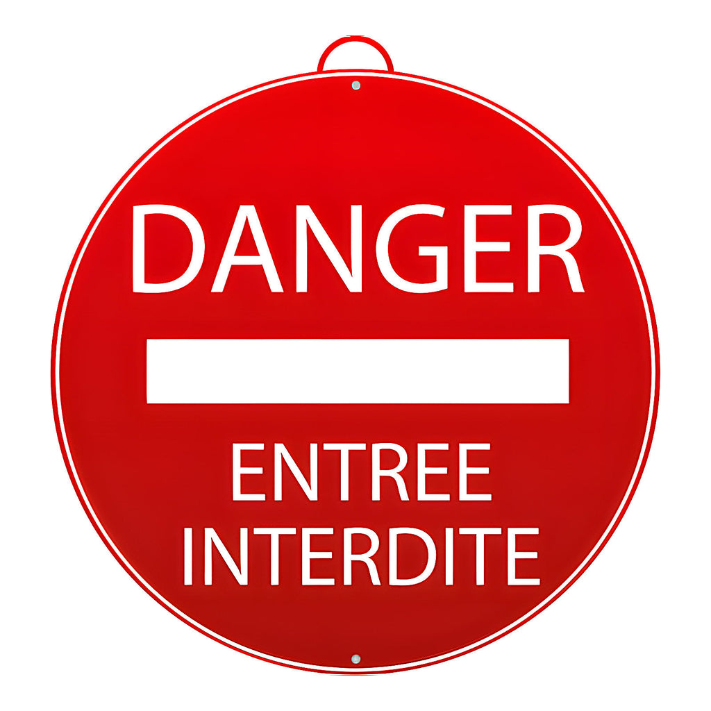 Panneau danger entrée interdite plastique