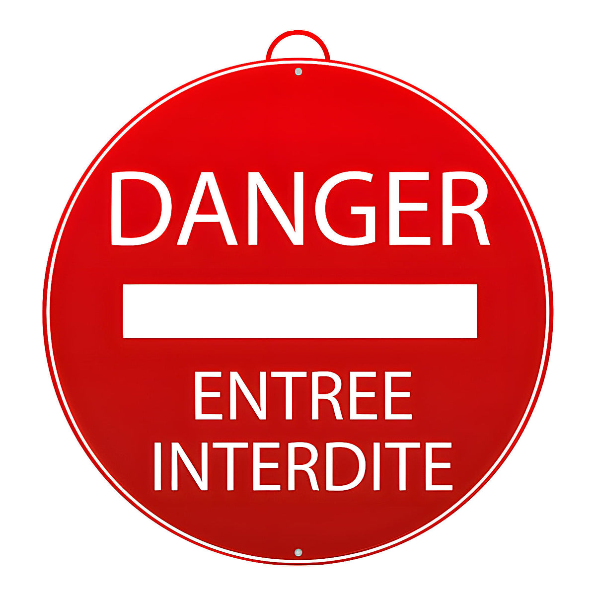 Panneau danger entrée interdite plastique
