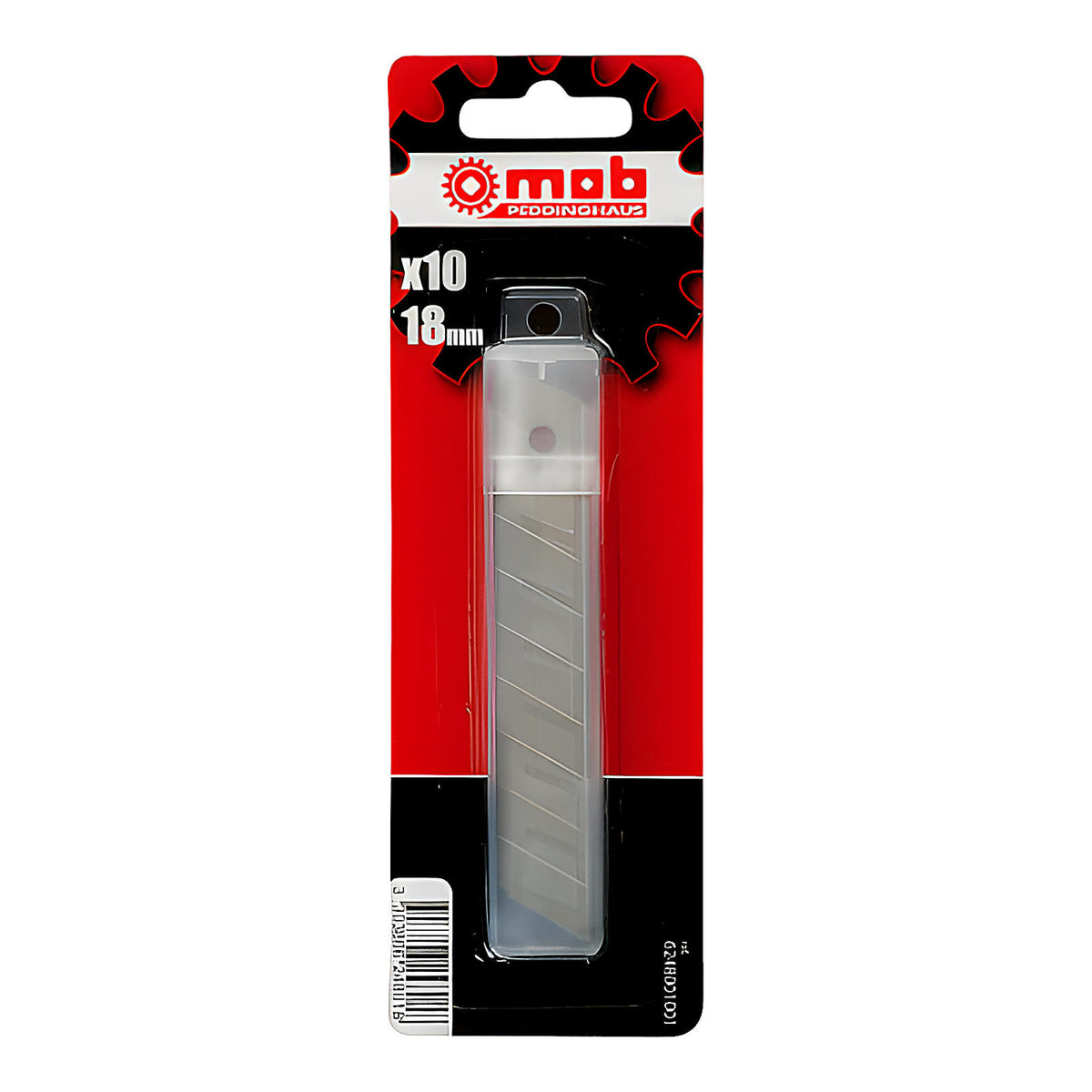 Étui 10 lames de cutter 18 mm sécables sur carte