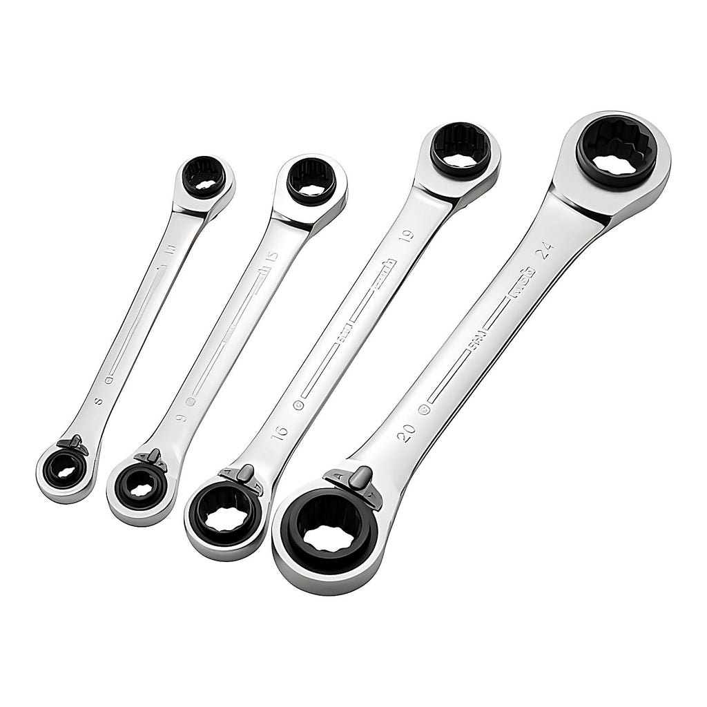 Coffret 4 clés à cliquet 4x4 couvrant 16 dimensions