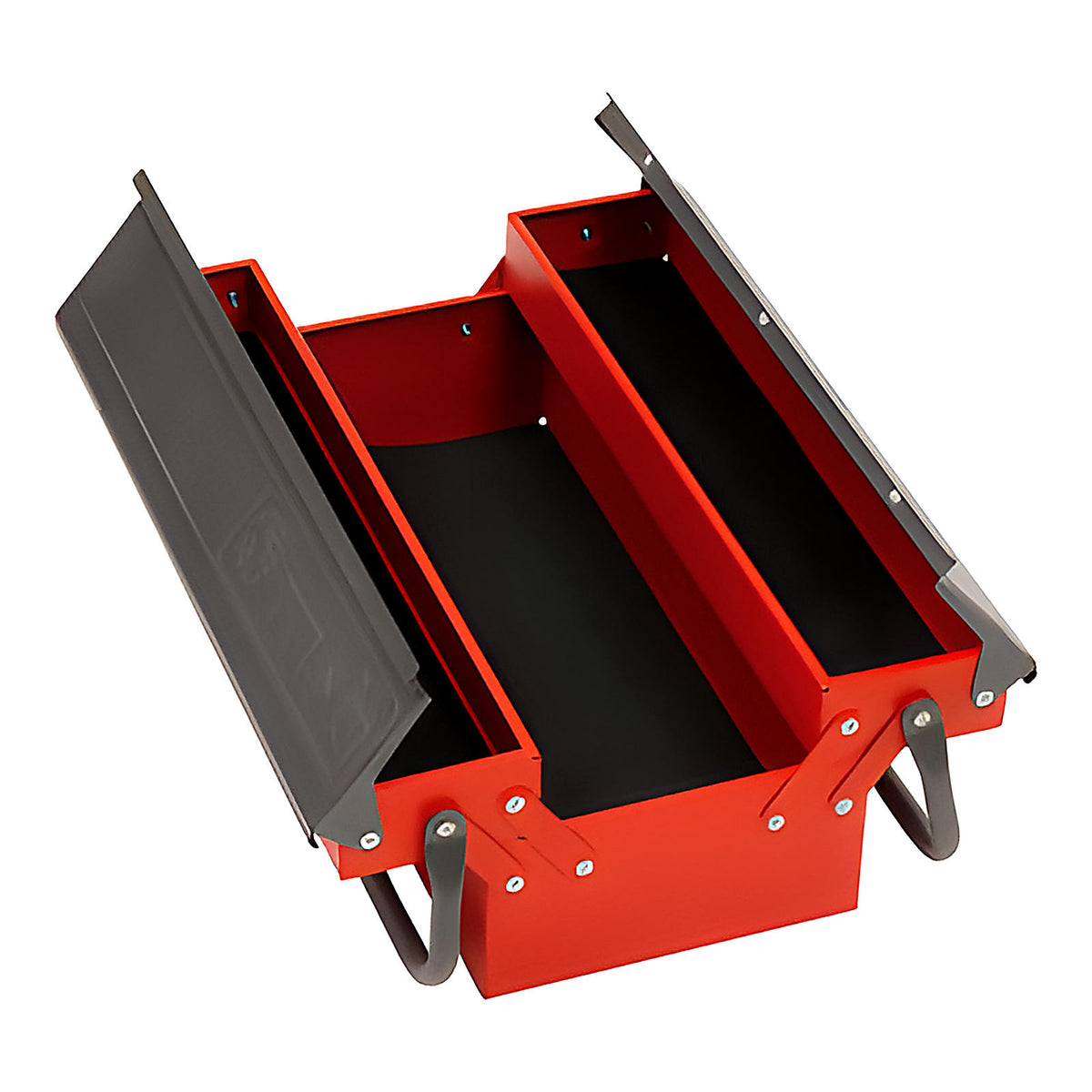 Boîte à outils métal 3 compartiments bicolore renforcée