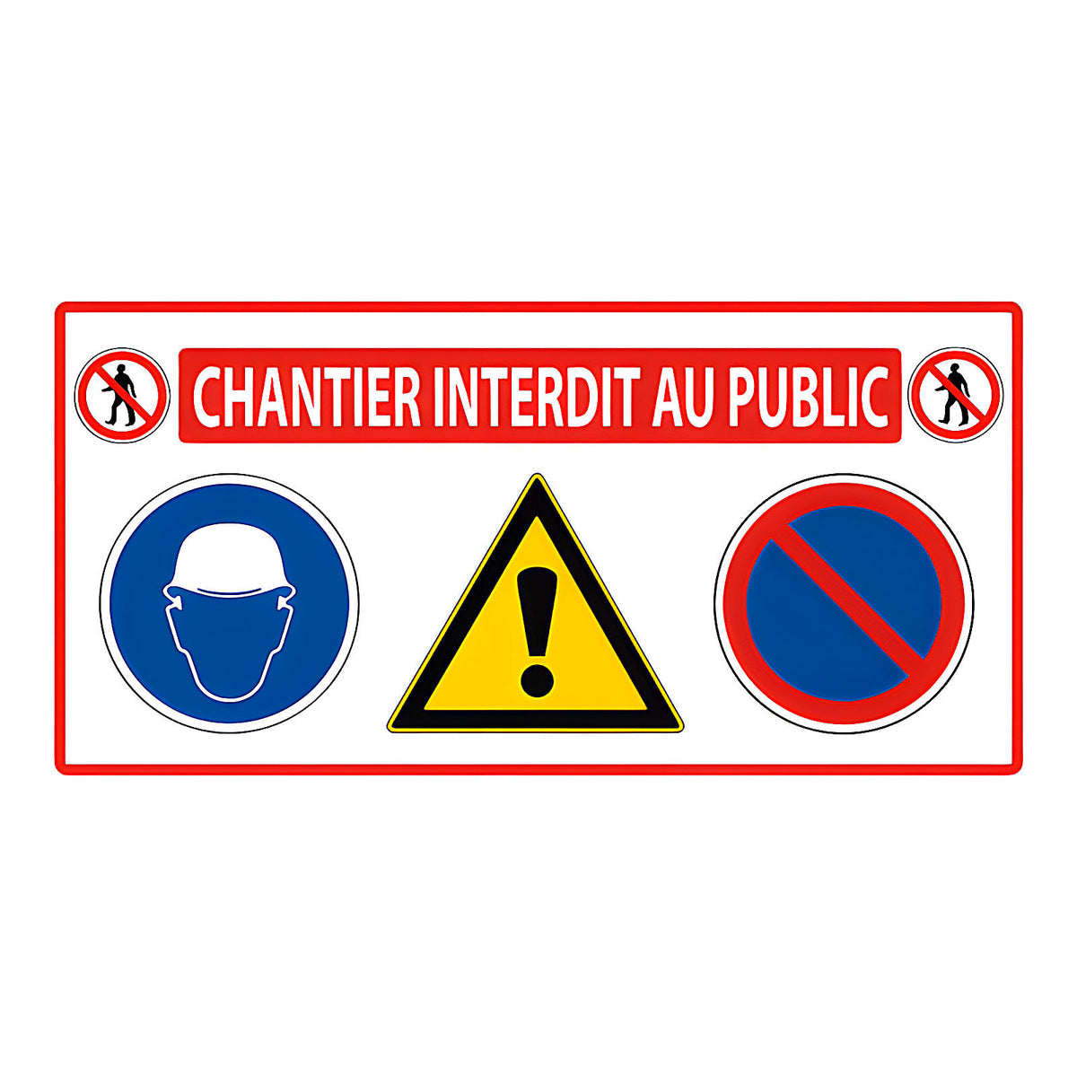 Panneau 4 en 1 signalisation chantier plastique
