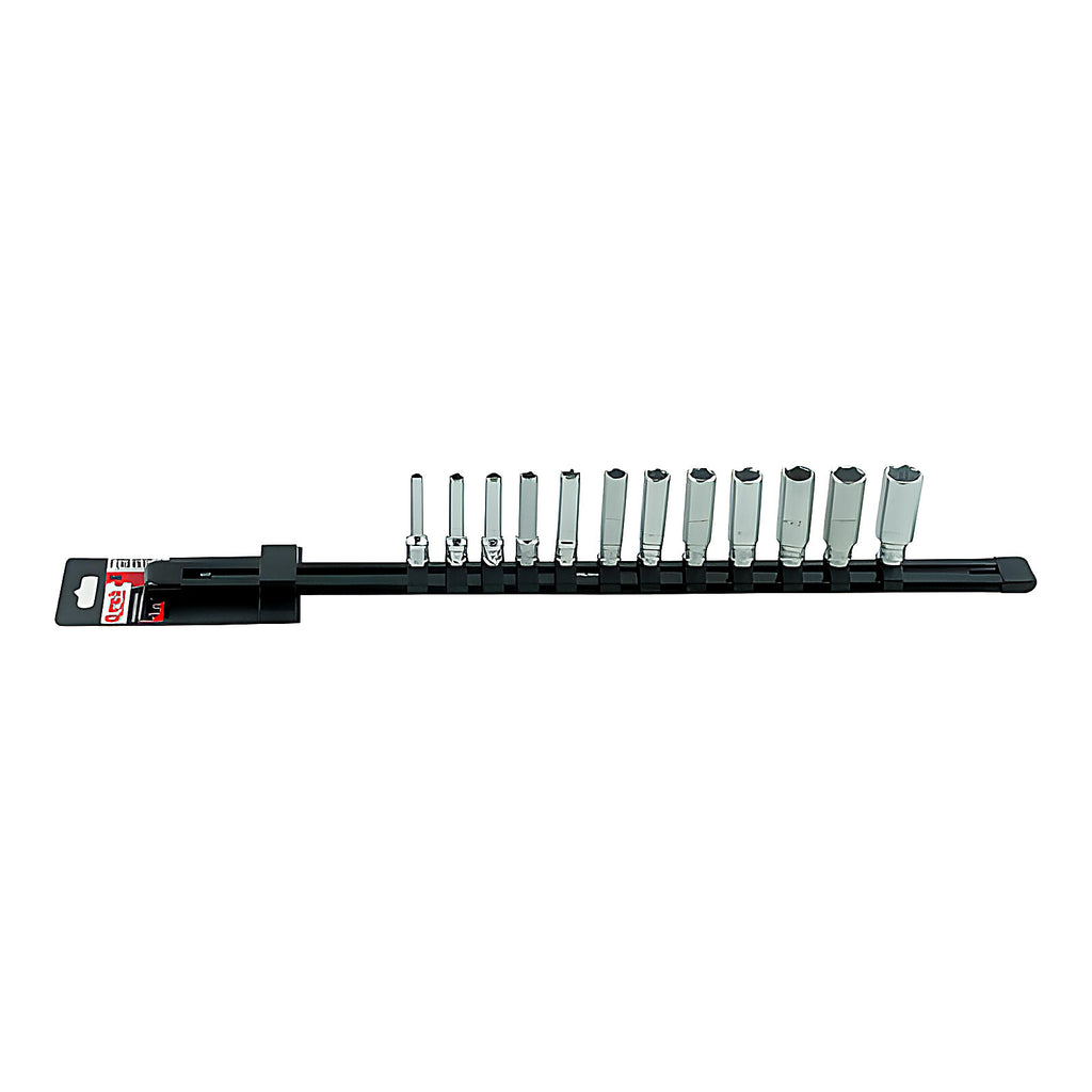 Rack douilles longues 1/4” 12 pièces