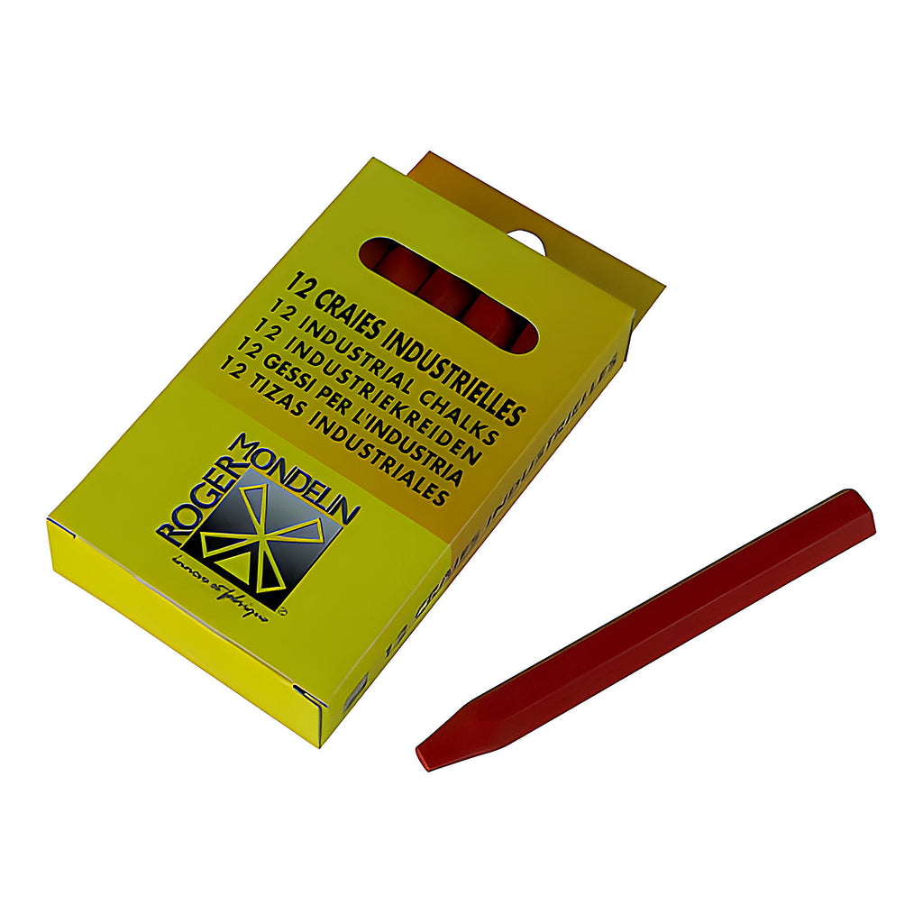 Boîte de 12 craies rouges hexagonales pour traçage