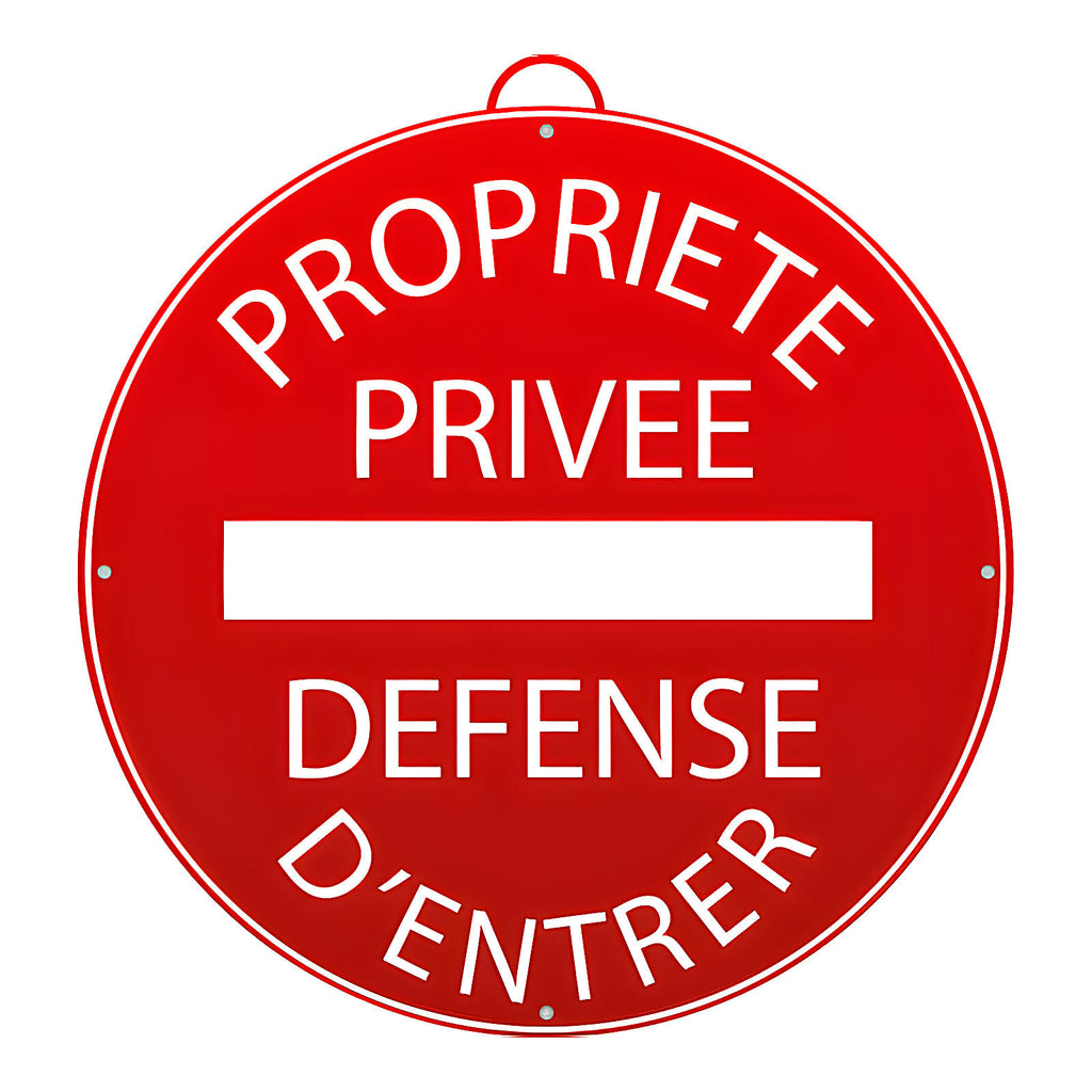 Panneau propriété privée défense d’entrer plastique