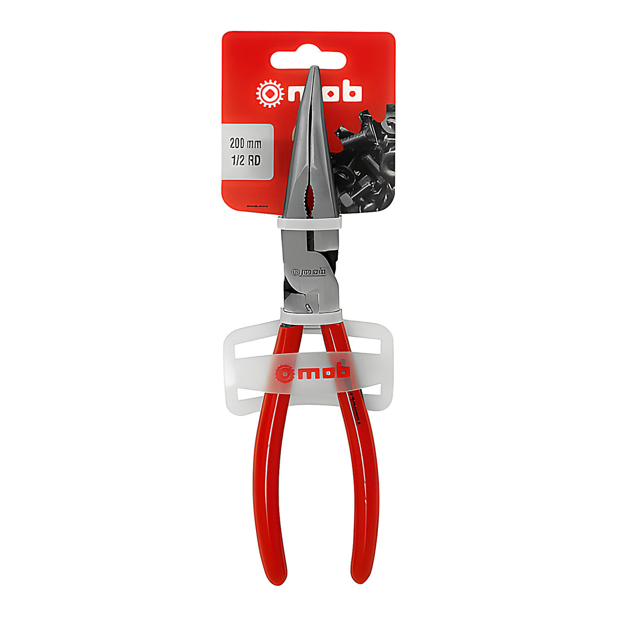 Pince à becs demi-ronds coudés PVC sur carte