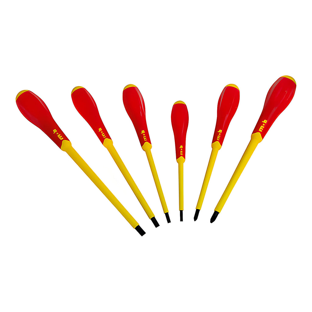 Jeu 6 tournevis isolés 1000 V fente + Phillips