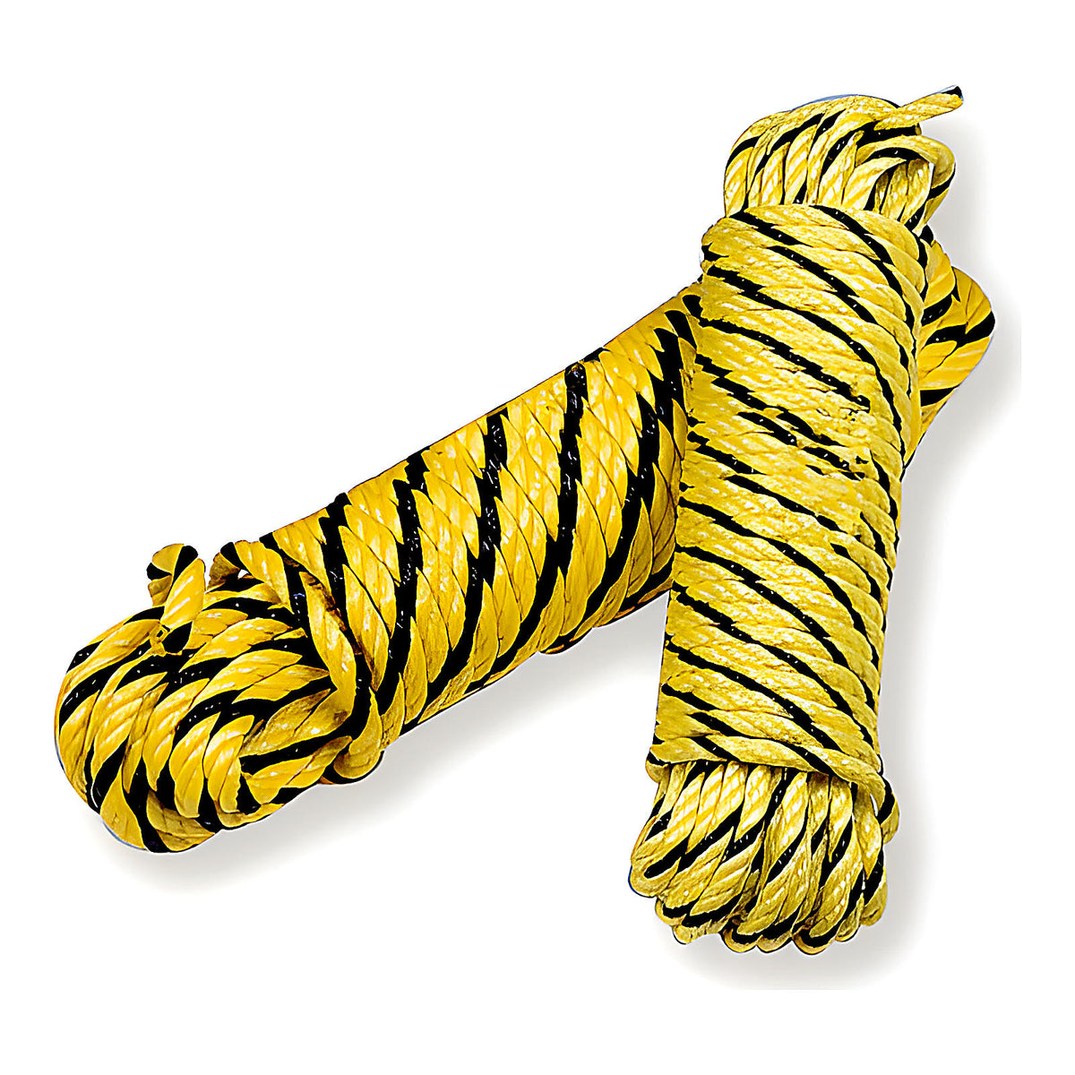 Cordage polypropylène jaune et noir anti-UV pour manutention