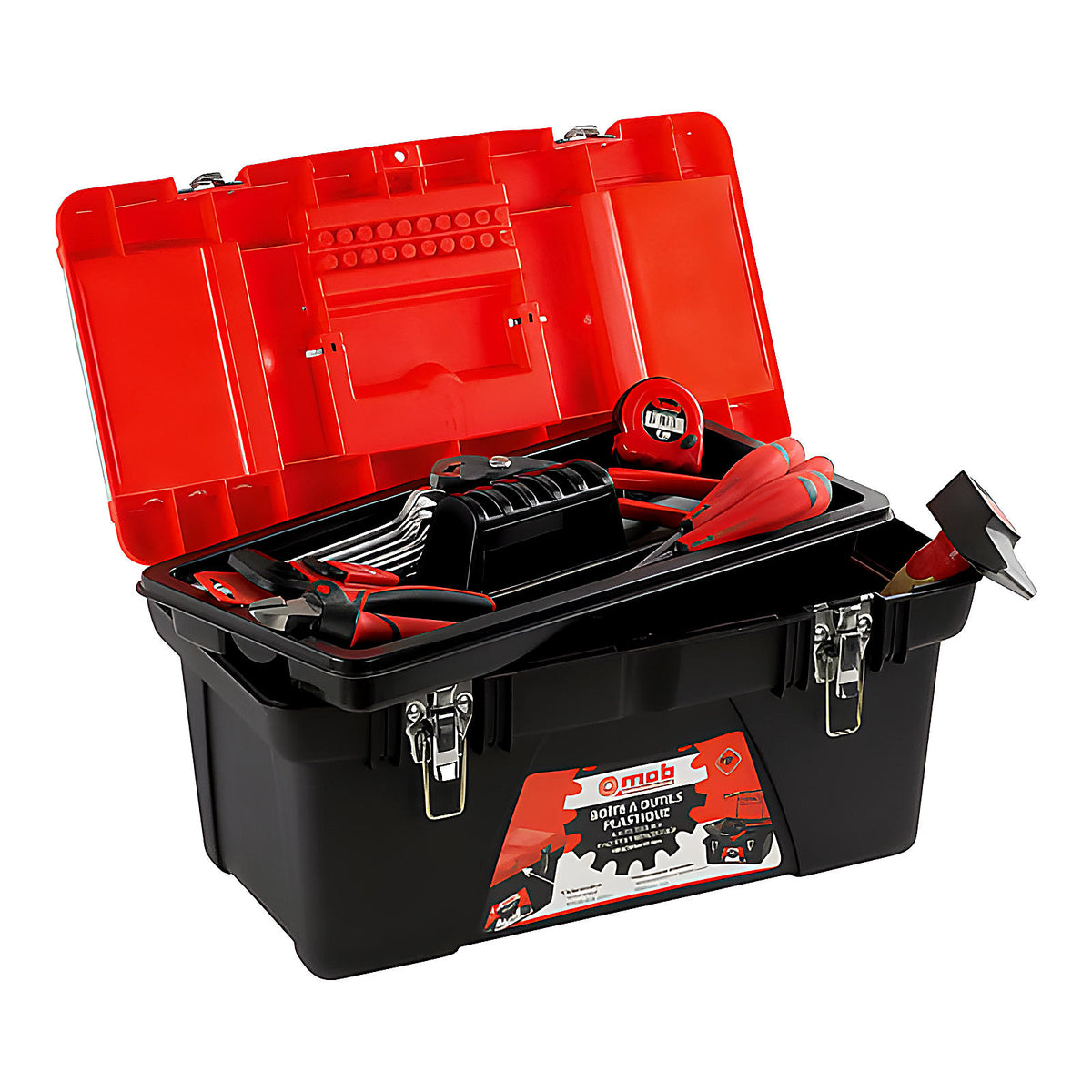 Boîte à outils plastique garnie 25 pièces