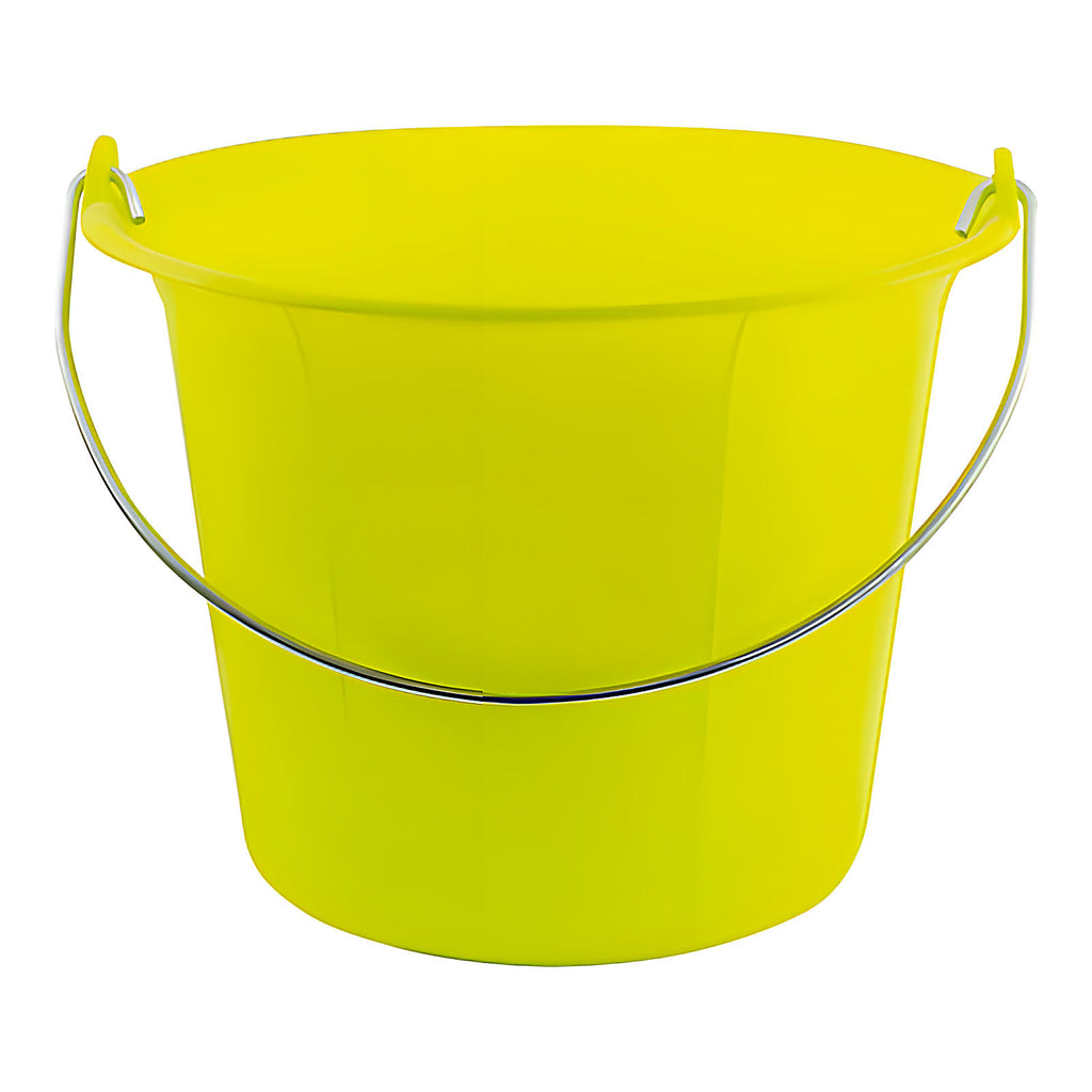 Seau de maçon plastique jaune fluo X10