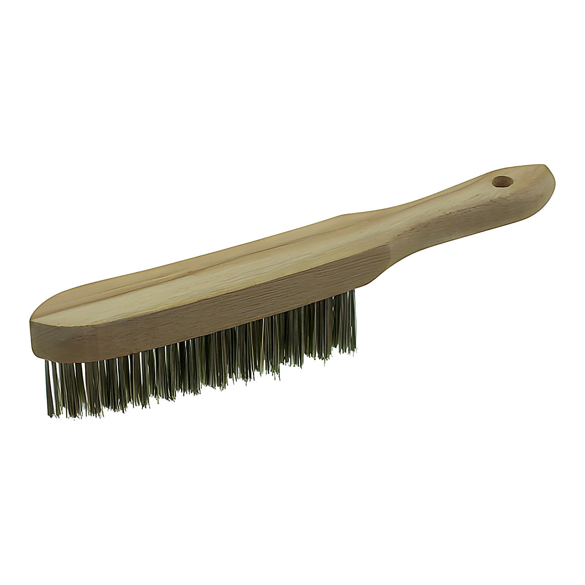 Brosse métallique à manche acier laitonné dur 4 rangs