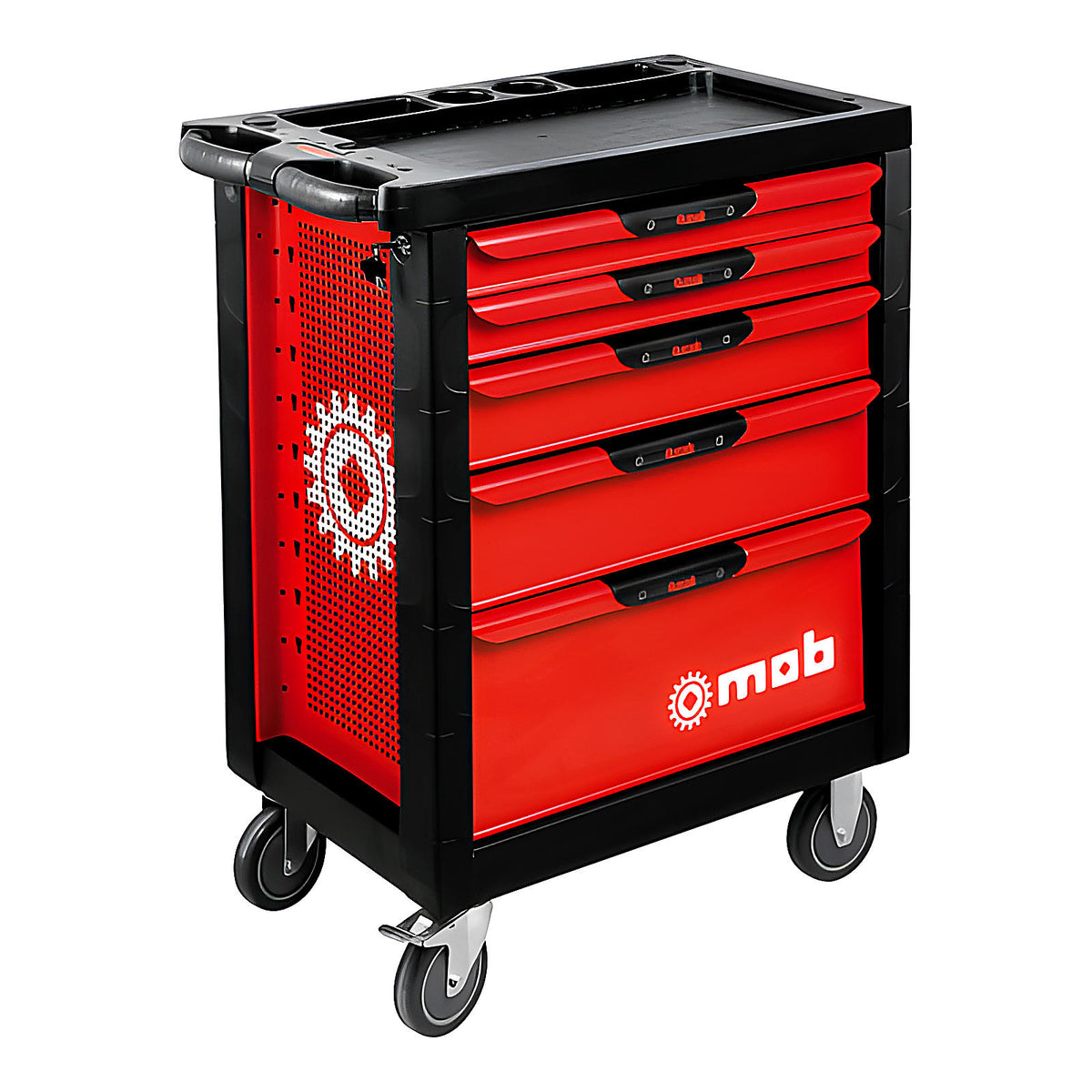 Servante Proliner 3 modules 5 tiroirs rouge