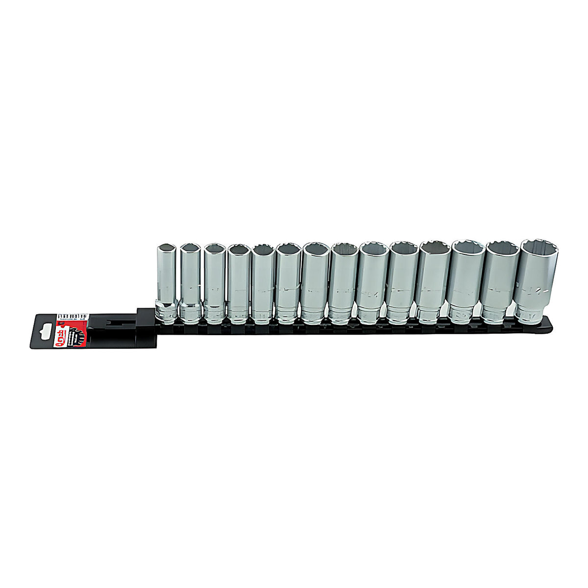 Rack douilles longues 1/2” 14 pièces 12 pans
