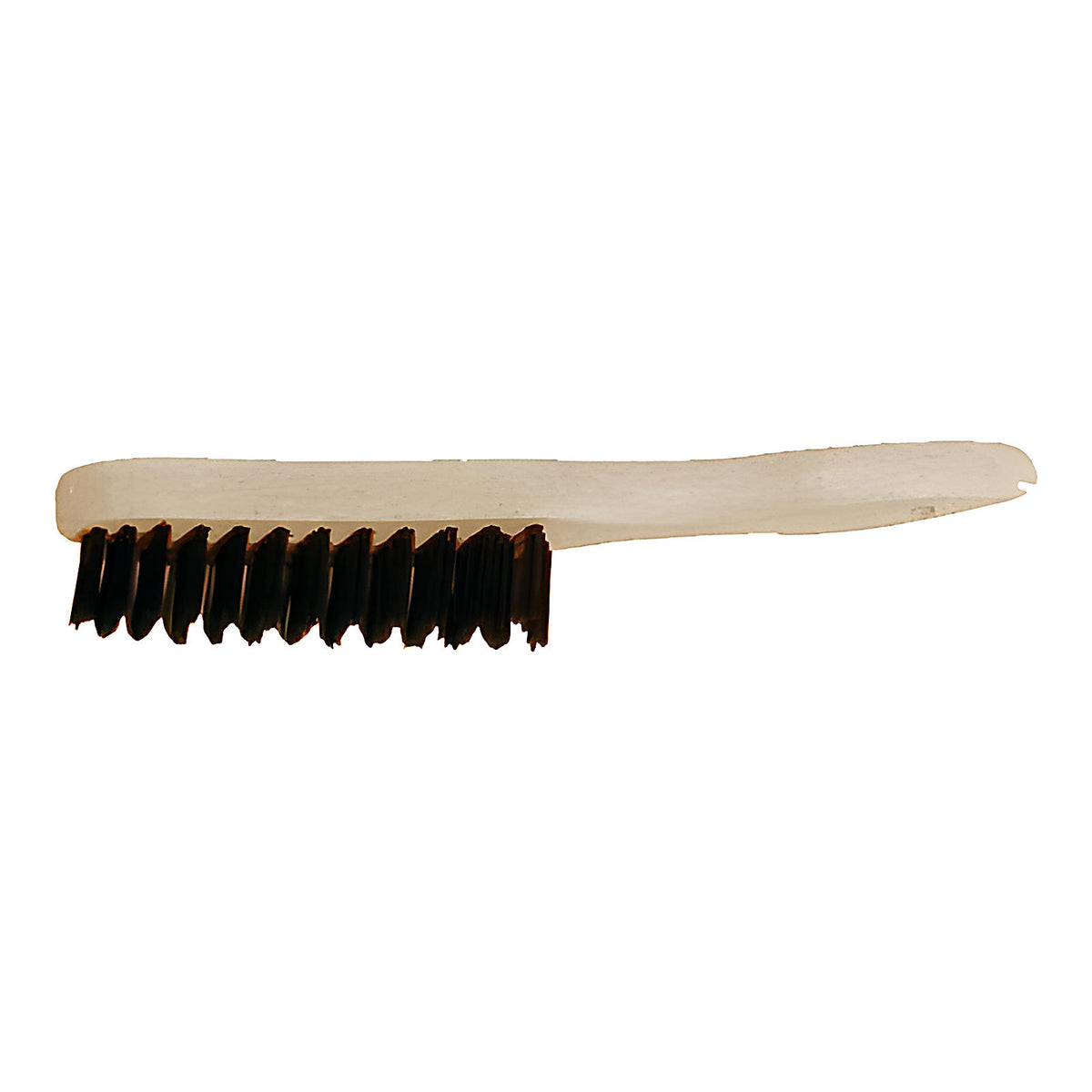 Brosse métallique à manche acier rond trempé noir 4 rangs