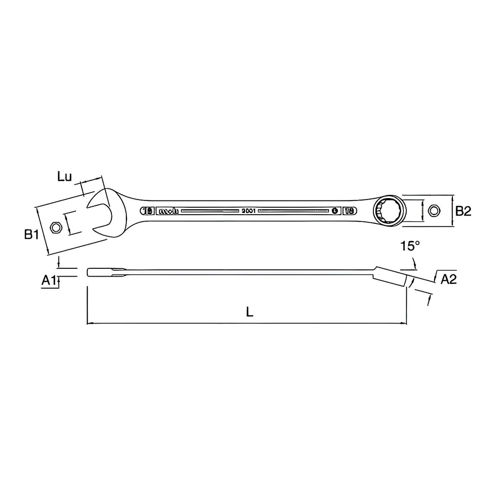Clés mixtes longues acier forgé chrome-vanadium X5