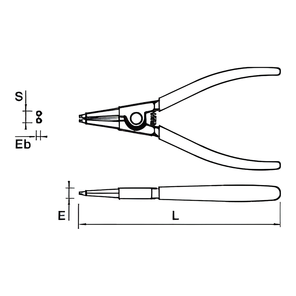 Pince à circlips extérieur becs droits bimatière