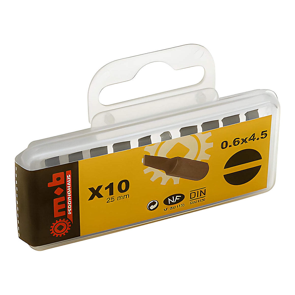 Boîte de 10 embouts fente 1/4” acier silicium S2