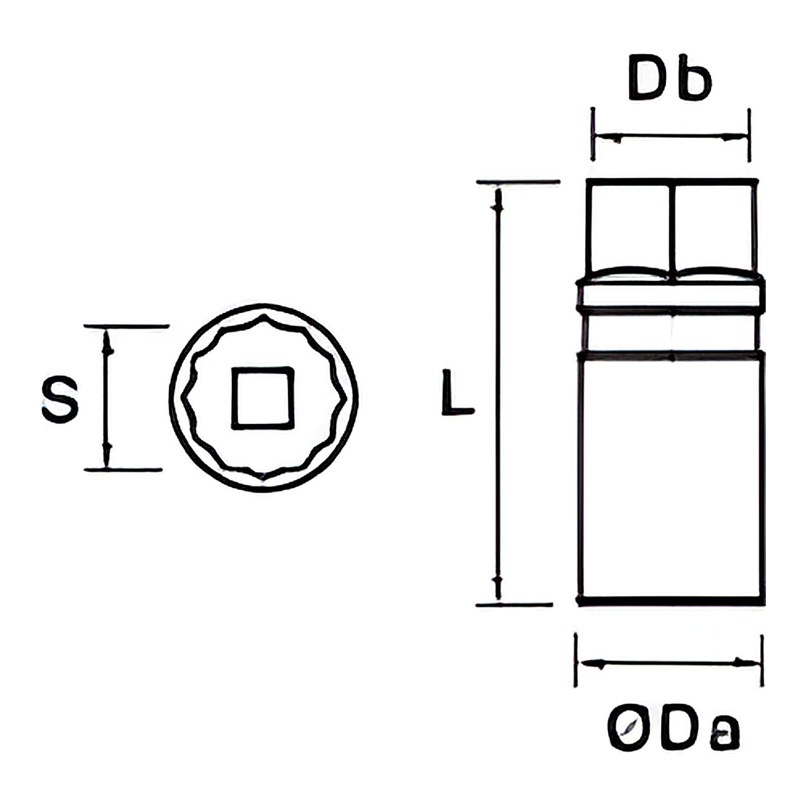 Douille à bougies 12 pans 1/2”