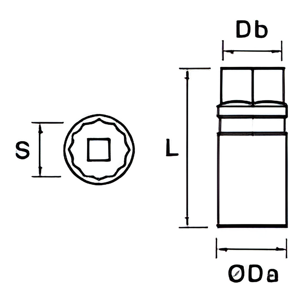 Douille à bougies 12 pans 1/2”