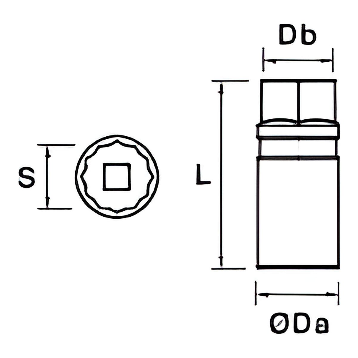 Douille à bougies 12 pans 1/2”