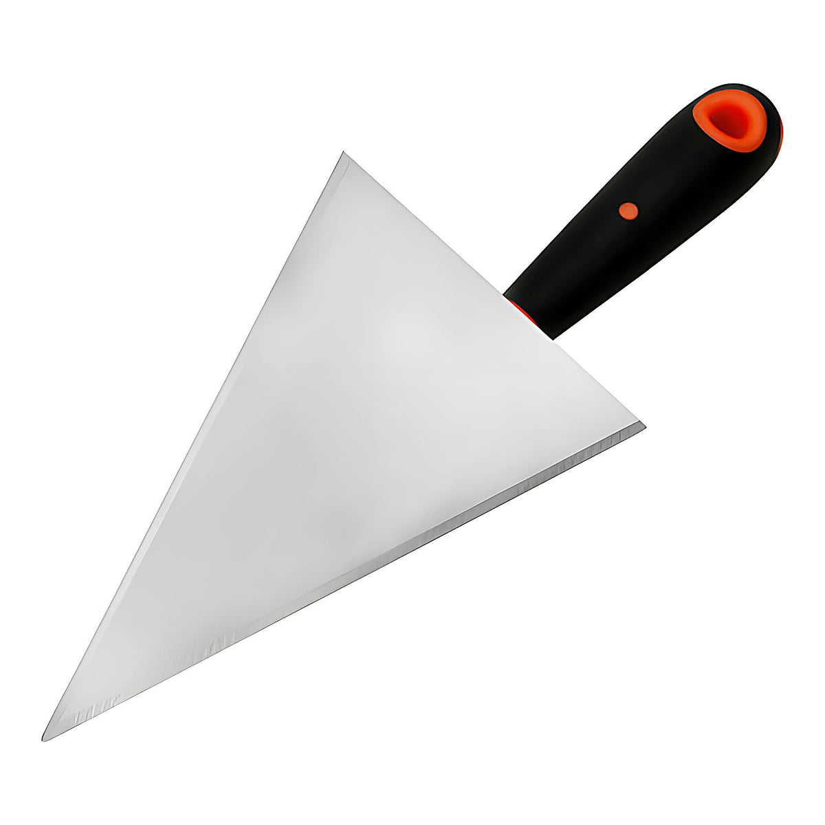 Truelle triangulaire inox manche bimatière plâtrier
