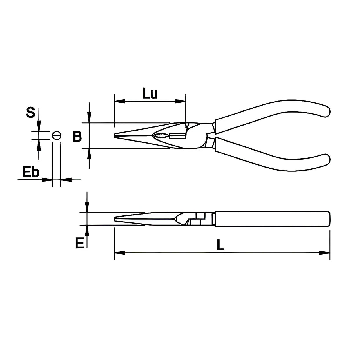 Pince à becs demi-ronds PVC compacte