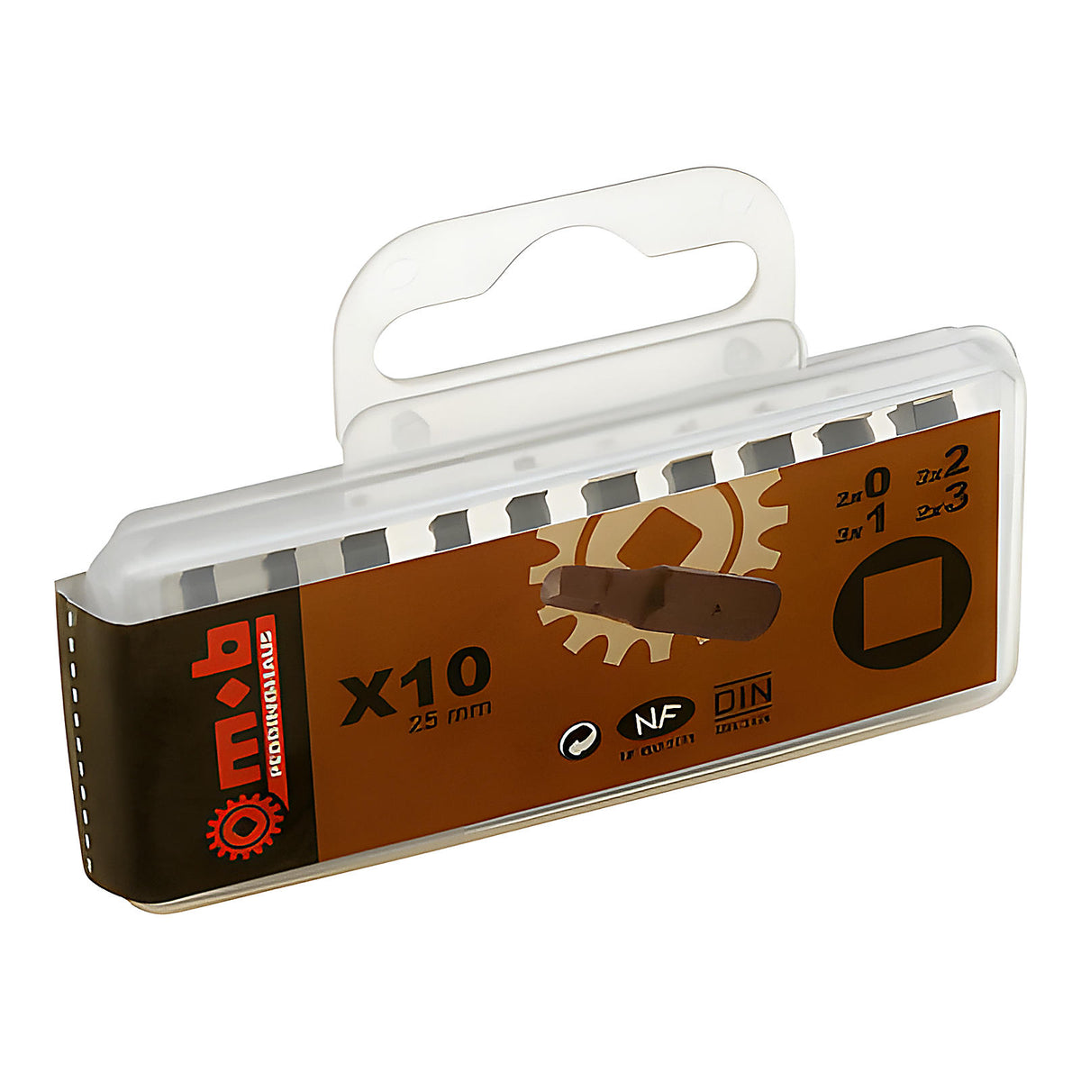 Boîte de 10 embouts carrés 1/4” acier silicium S2