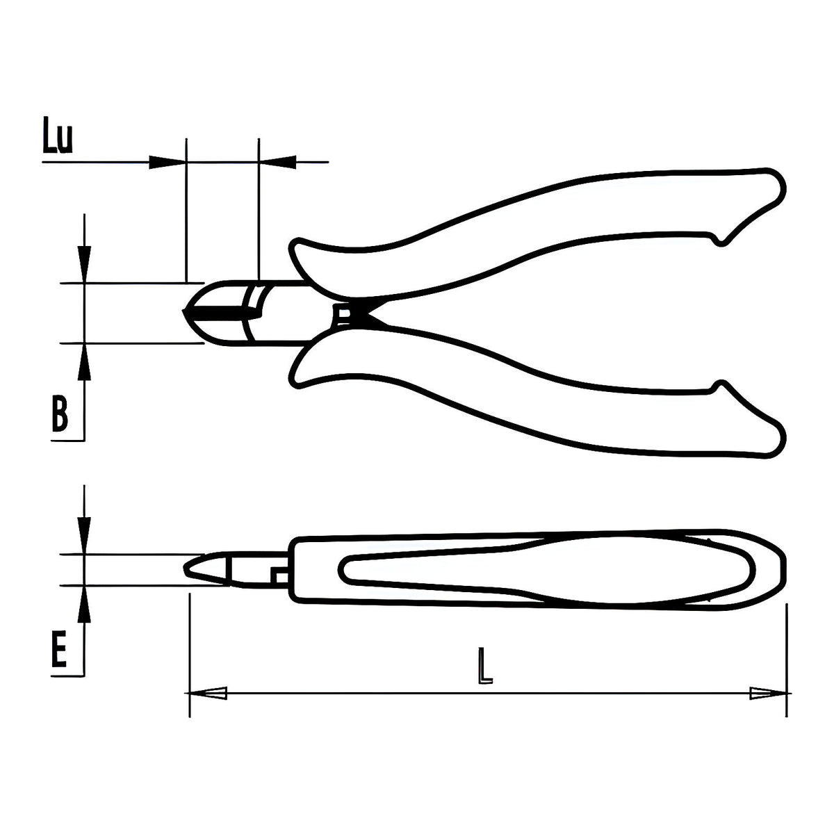 Pince coupante semi-rase micro précision bimatière