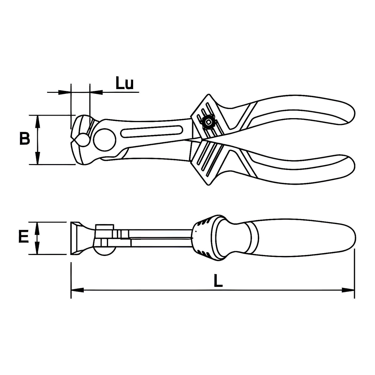 Pince coupante frontale bimatière avec garde