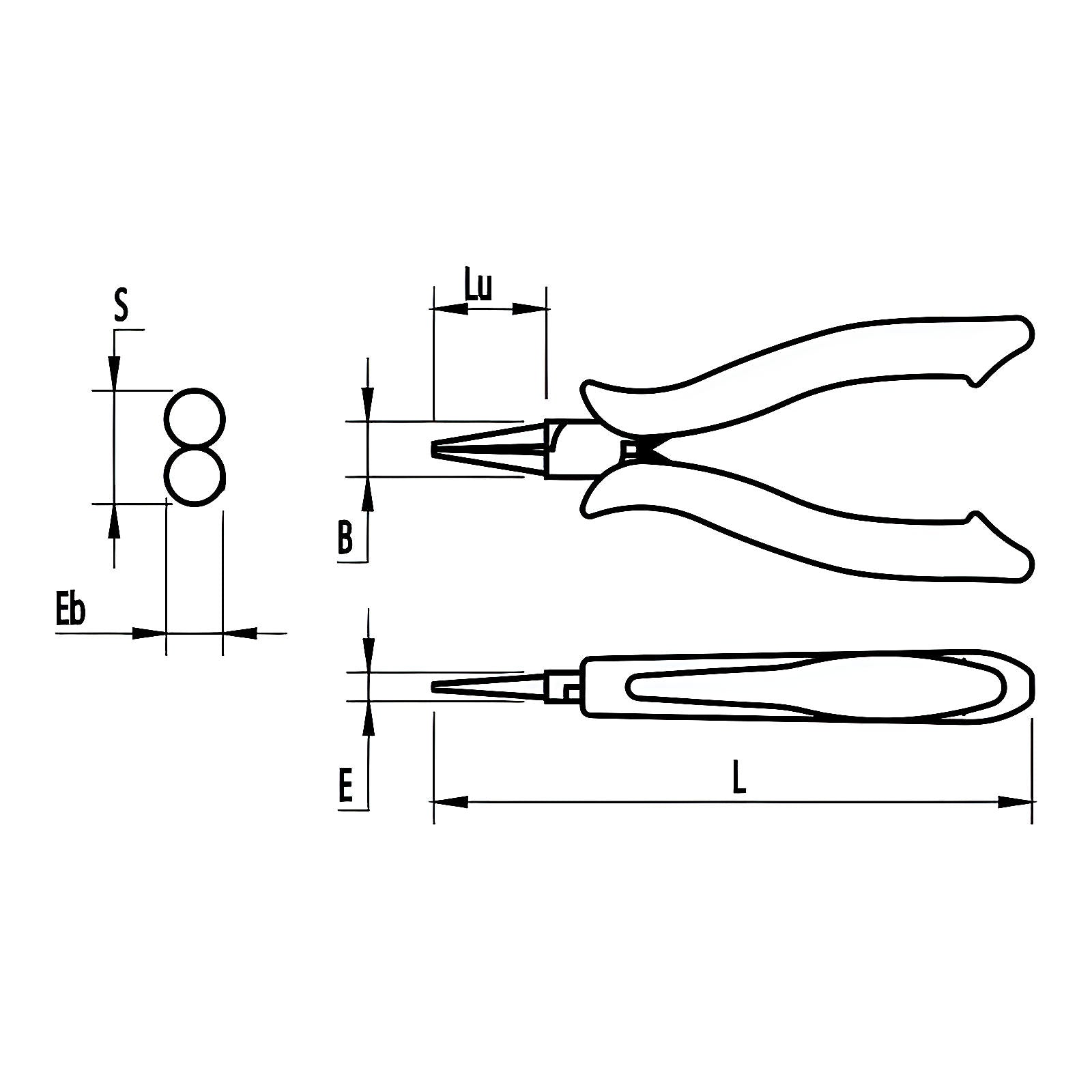 Pince à becs ronds micro précision bimatière